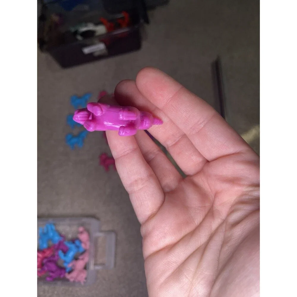Lot of 21 Mini Silicone Unicorn Figures Pink Purple Blue 1